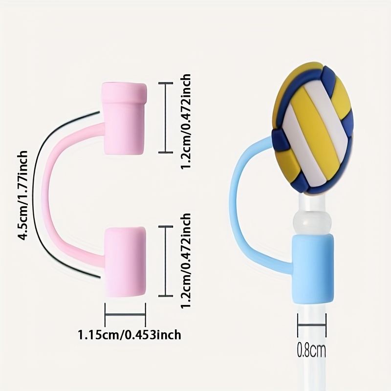 Football Straw Toppers, Straw Tip Covers Compatible With Stanley Straws 