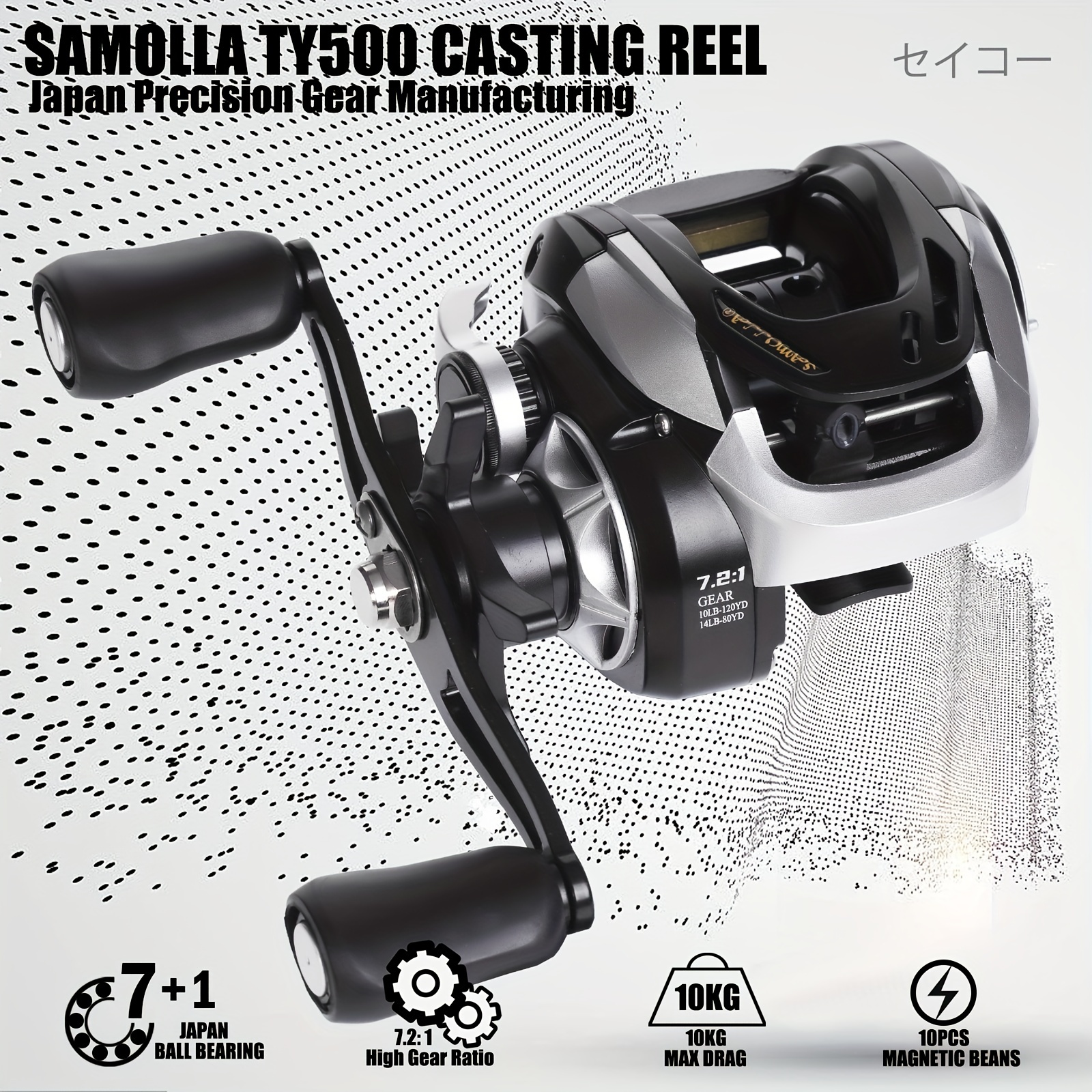 Edtara Cl40/Cl60 Baitcasting Fishing Reel For Salmon Trout Low Noise Anti-Corrosion Fishing Tackle For Fishing Enthusiasts Cl40 Left Hand