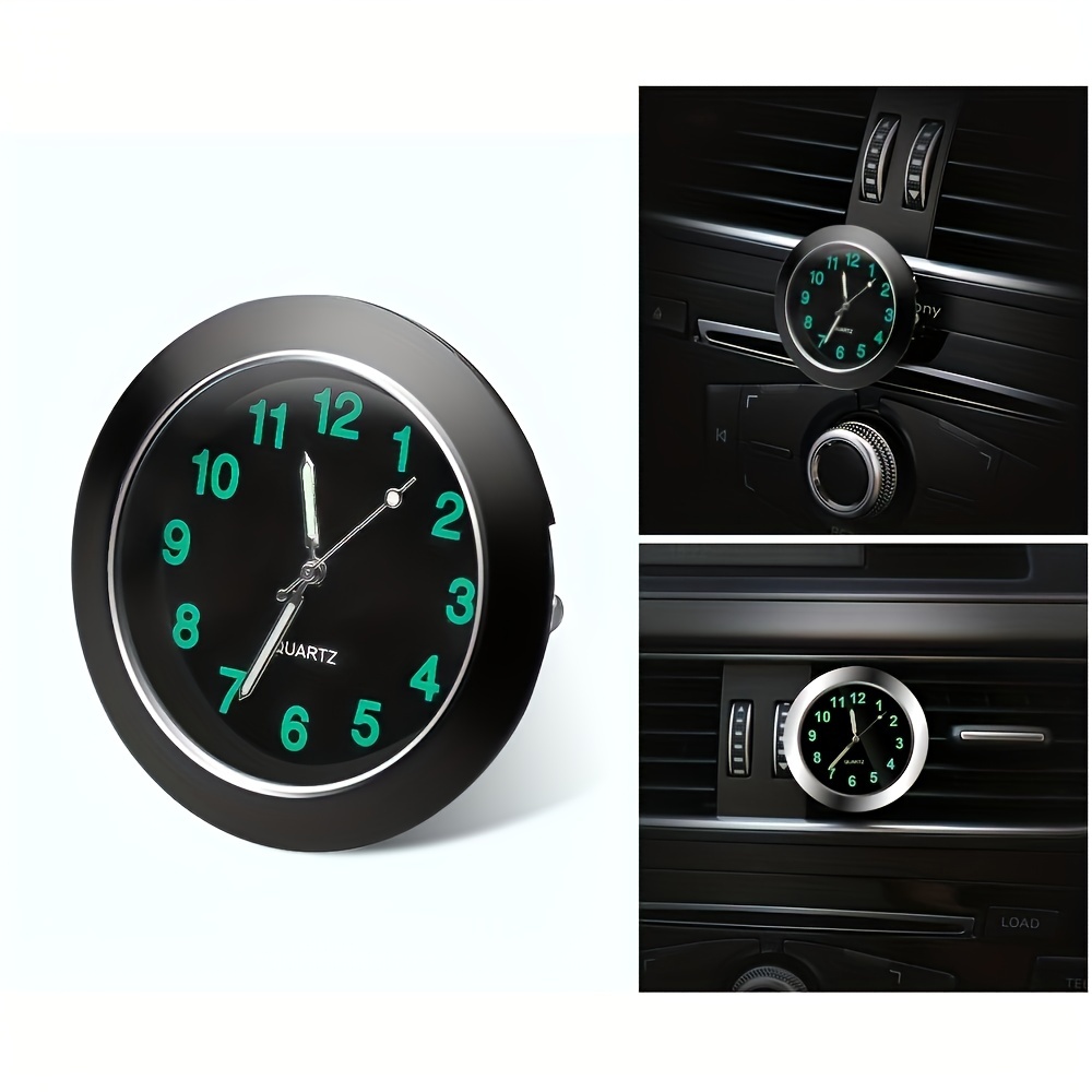 LUOZZY Car Clock Mini Quartz Analog Car Dashboard Time Air Vent Stick-On  Clock Watch for Car Decoration Universal and Luminous - Gold