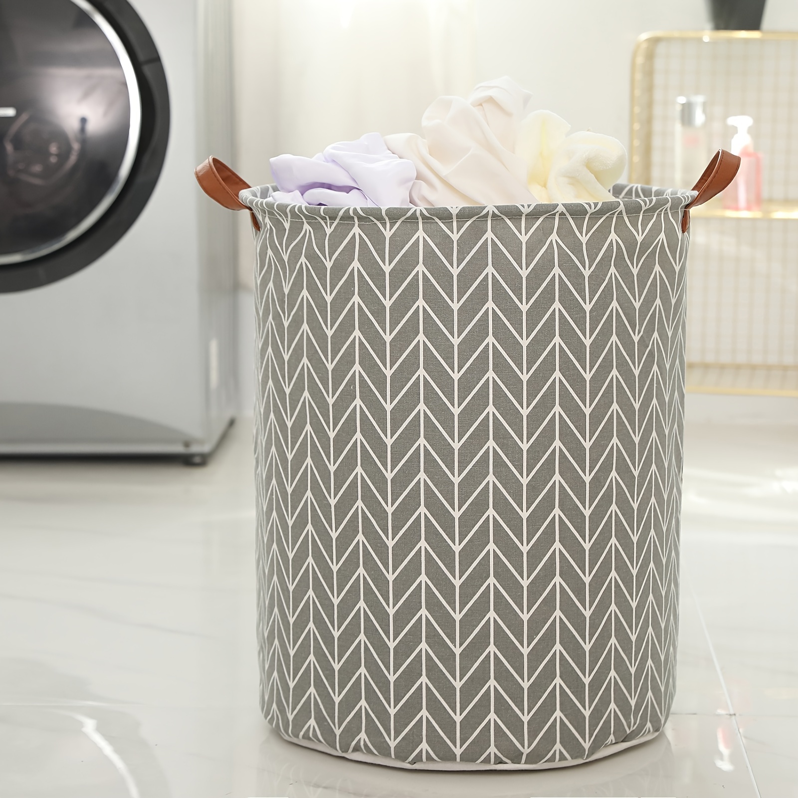 Collapsible Laundry Hamper 20 Inch Tall Large Round Laundry Basket With  Handles Waterproof Clothes Hamper For Clothes Storage - Baby & Maternity -  Temu Netherlands