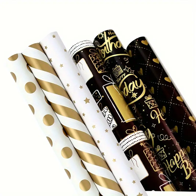 Gift Wrapping Paper White And Black Wrapping Paper With - Temu