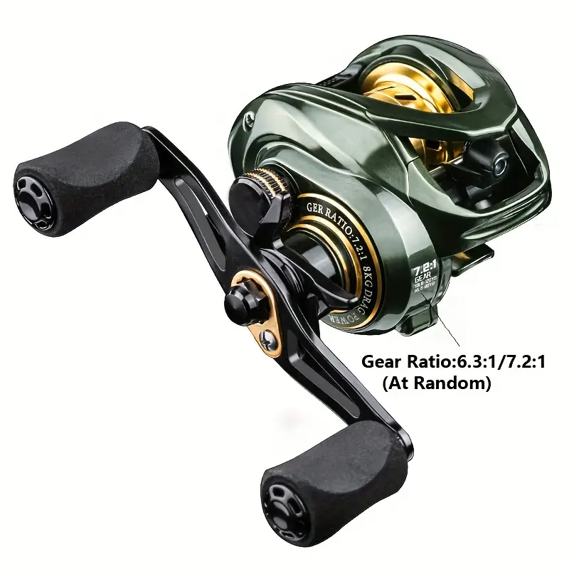 Ultra Smooth Fishing Baitcasting Reel 7.2:1 Gear Ratio 5+1BB 6kg Max Drag  Saltwater Magnetic Brake System For Catfish Bass Carp