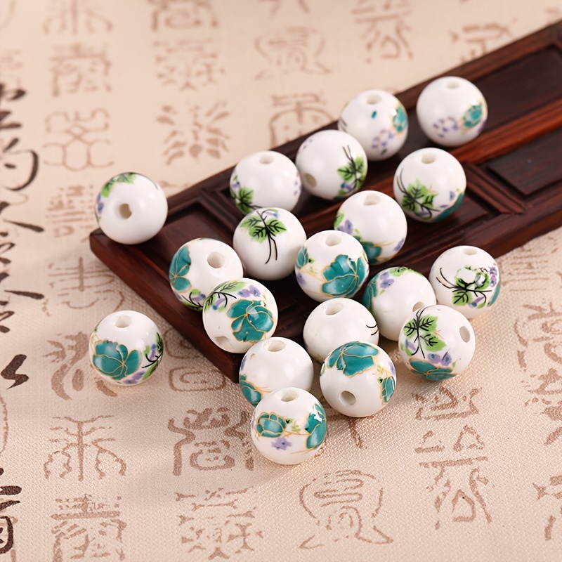 Colorful Printed Ceramic Beads Jewelry Making Diy Bracelet - Temu