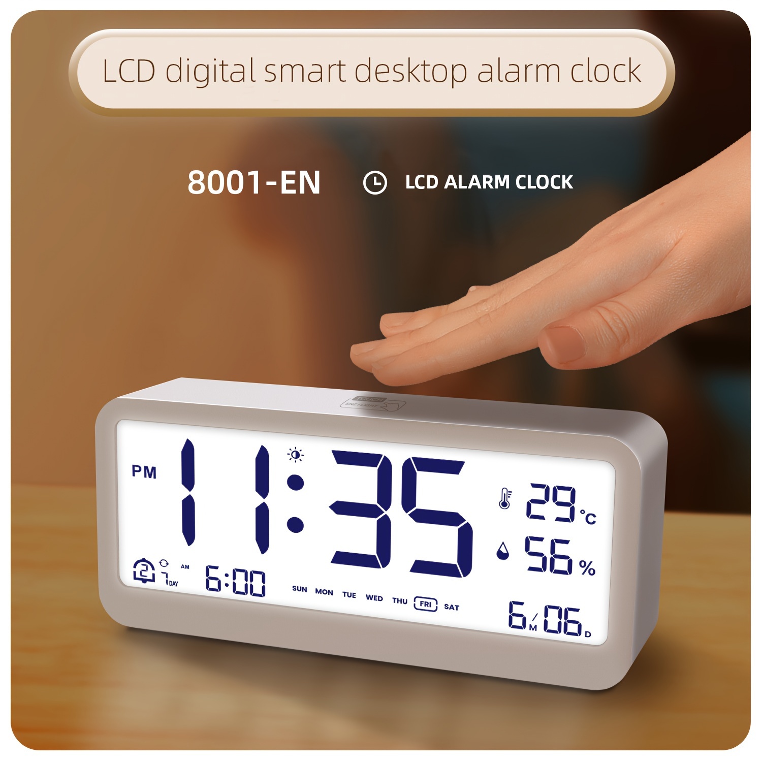 Digitaler Wecker, LED-Uhr für Schlafzimmer, elektronische Tischuhr