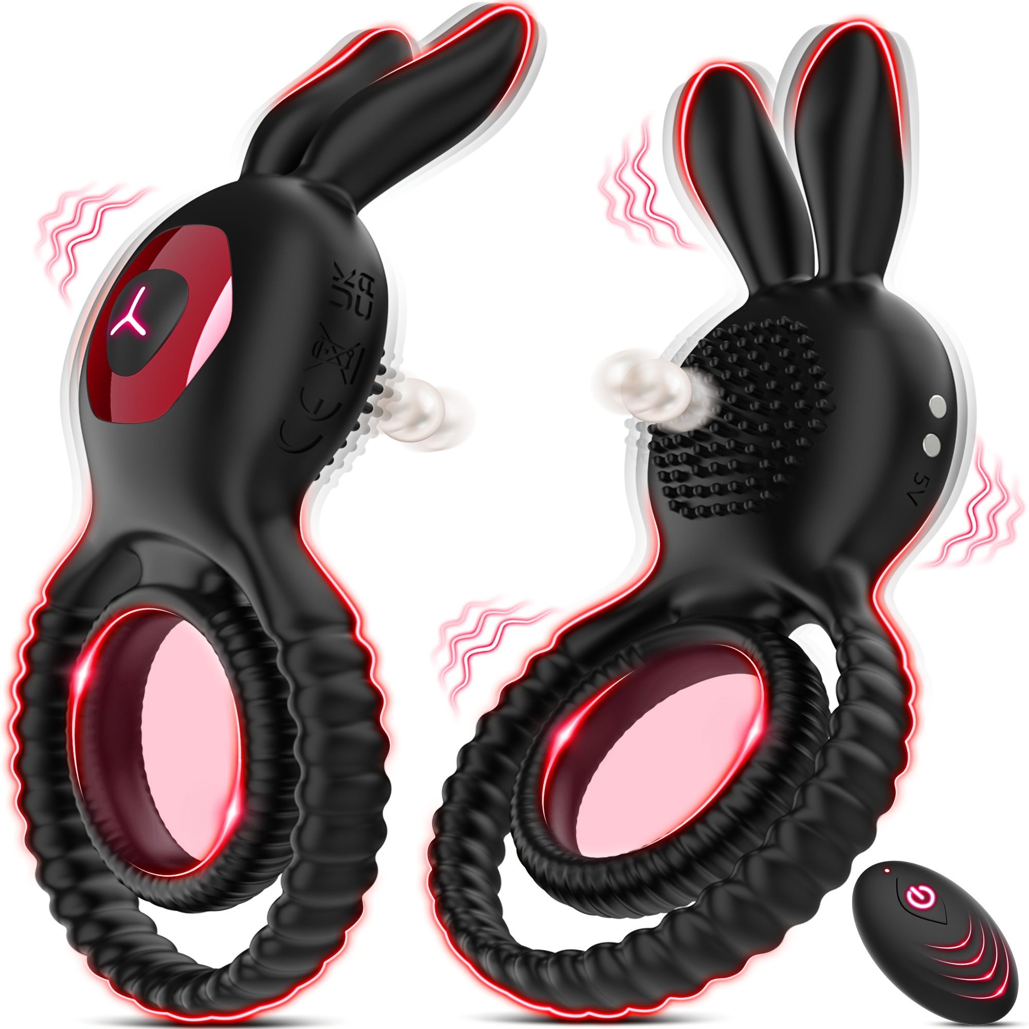 Vibrating Cock Ring With Rabbit Design Sex Toy For Adult - Temu