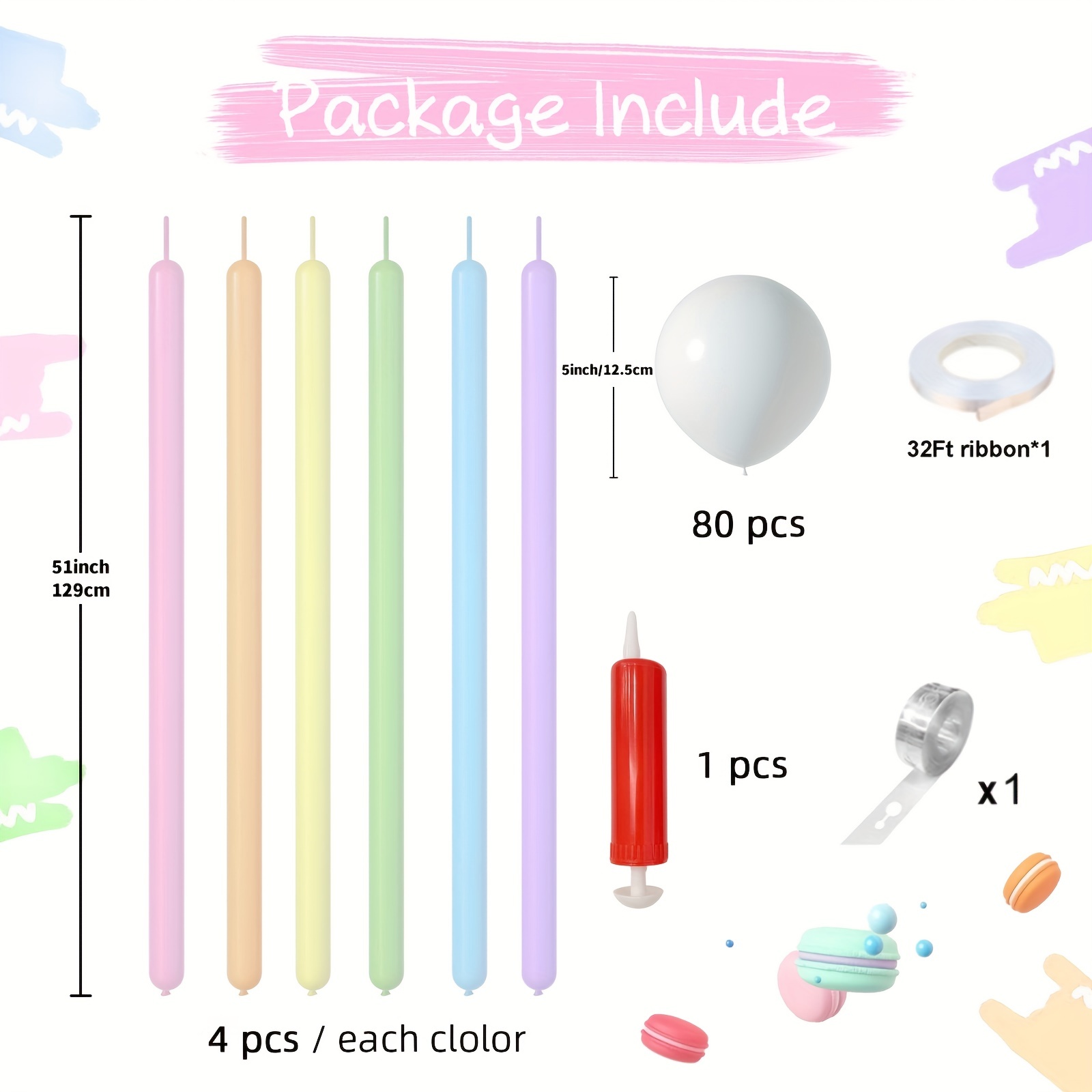 Diy Pastel Balloon Garland Kit Pastel Balloons Birthday - Temu