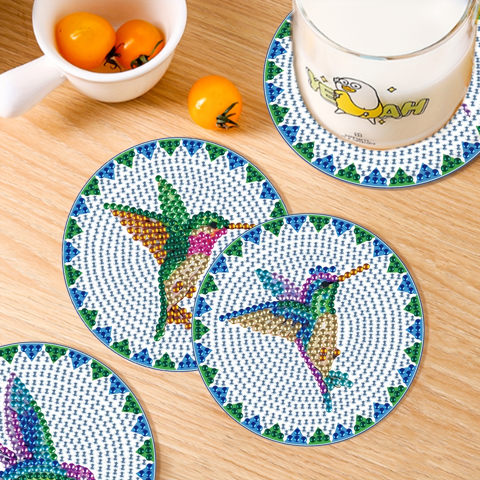 Diamond Painting Coasters Kits with Holder, 6Pcs Marine animal circles  Diamond Art Coasters Kit, DIY Diamond Painting Kits for Kids Adults  Beginners