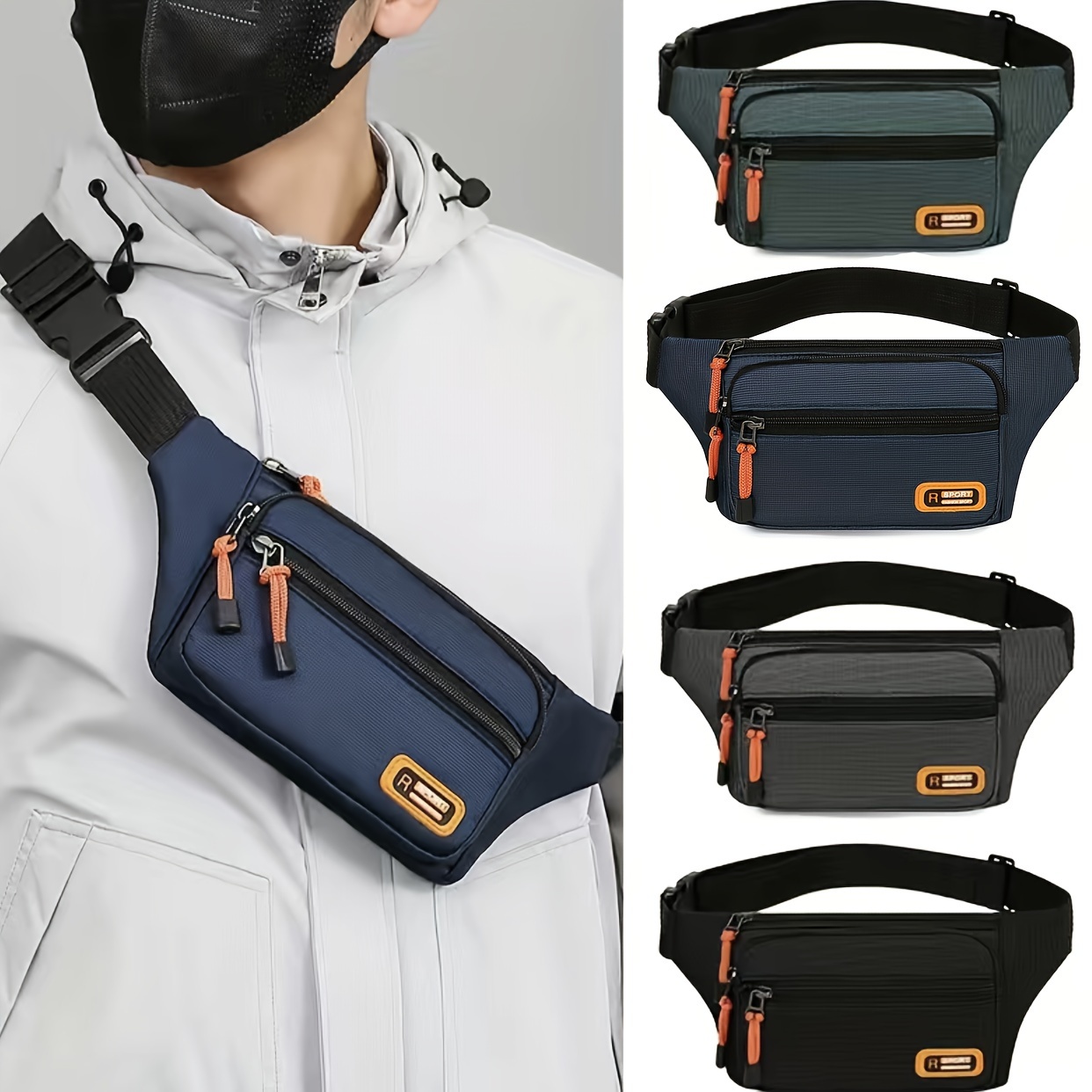 Multifunctional Chest Bag Large Capacity Casual Bag Waist Bag, Men