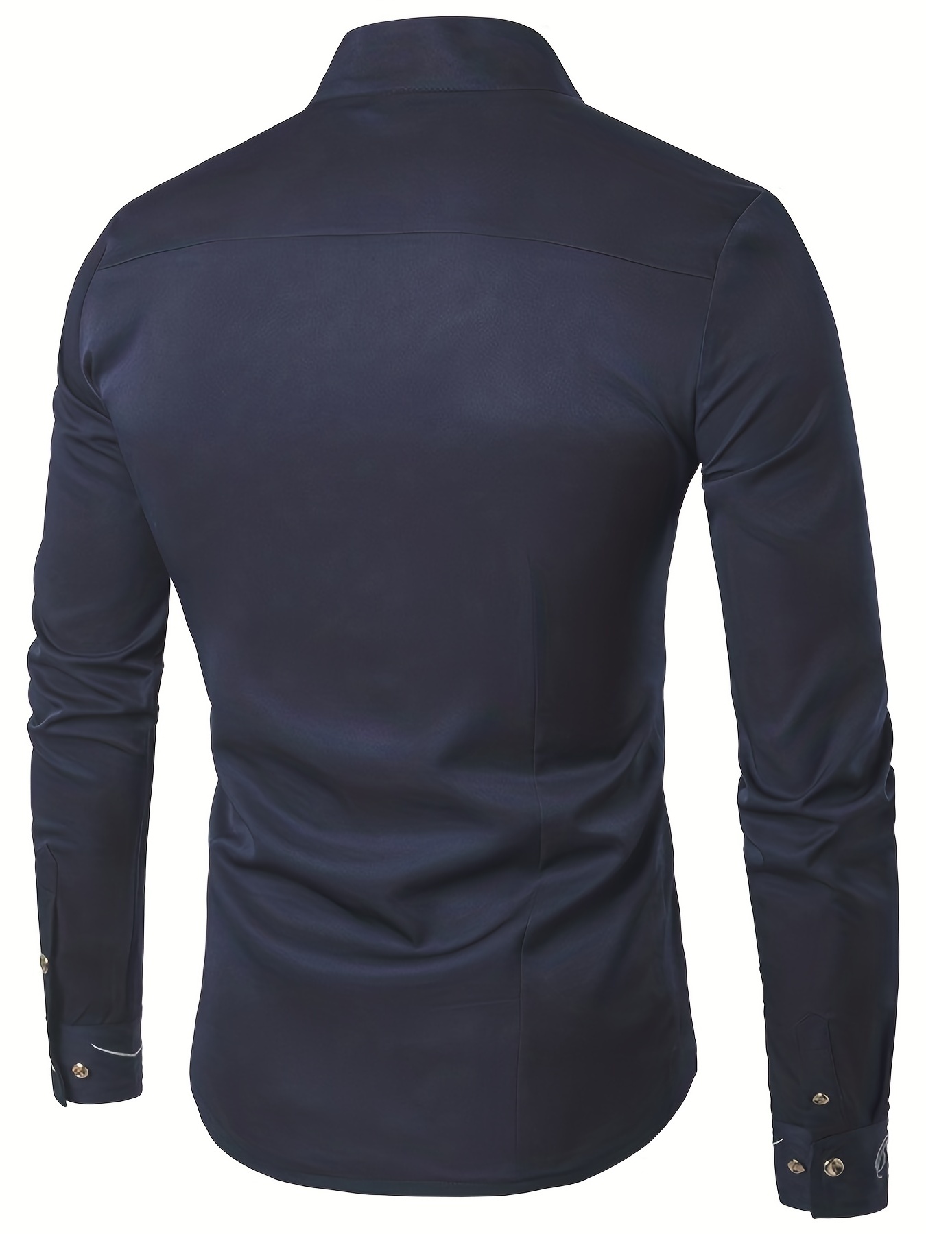 Men's Embroidered Long Sleeve Henley Shirt - Temu