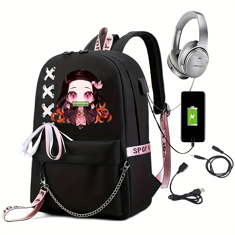 Amazon.com | Afoxsos Japanese Anime Backpacks - Unisex Canvas Shoulder Bags  Anime Bookbags for Ages 8+ (10.6