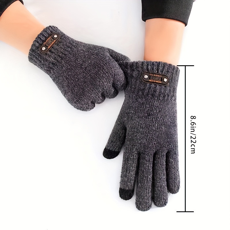 Men's Winter Touchscreen Knit Gloves for Outdoor Activities