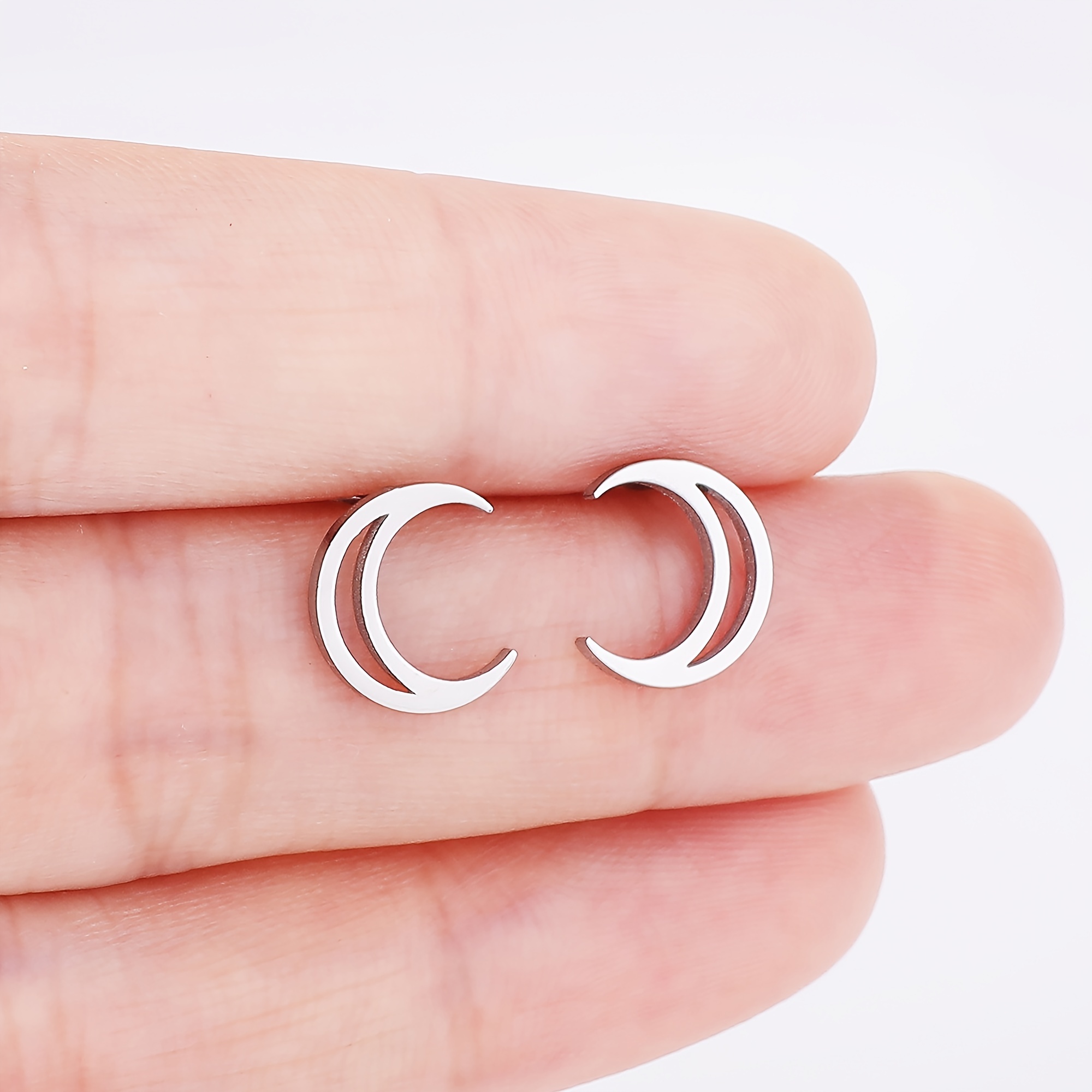 TEMU Boucles d'oreilles en Acier Inoxydable 316L | Élégantes et Mignonnes, Plaqué Or 18K, Disponibles en 3 Couleurs, Parfaites pour un