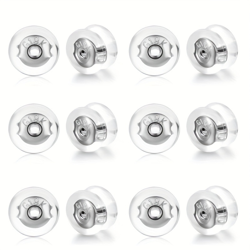 Earring Backs Silicone Clutch Rubber Earring Backs Soft Earring Stoppers Plastic Earring Posts Small Clear Rubber Earring Nuts 10pcs