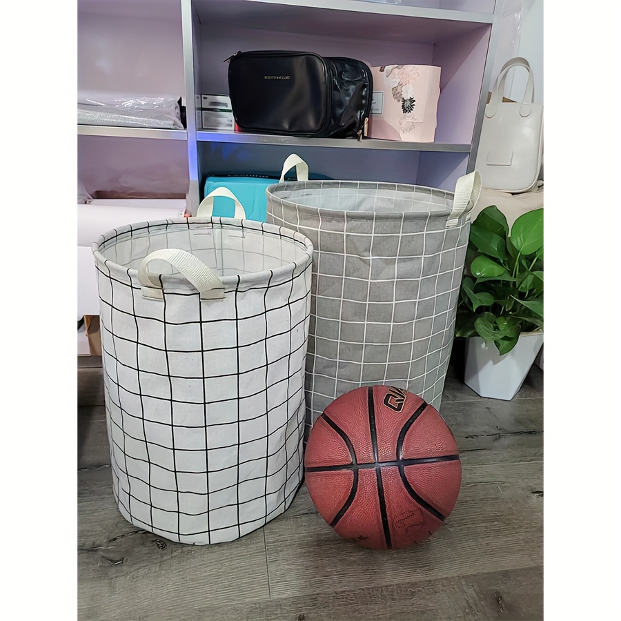 Cesta de baloncesto para ropa sucia, plegable, con asas, cesta de ropa  plegable sucia, fácil de transportar, cesta de almacenamiento redonda para