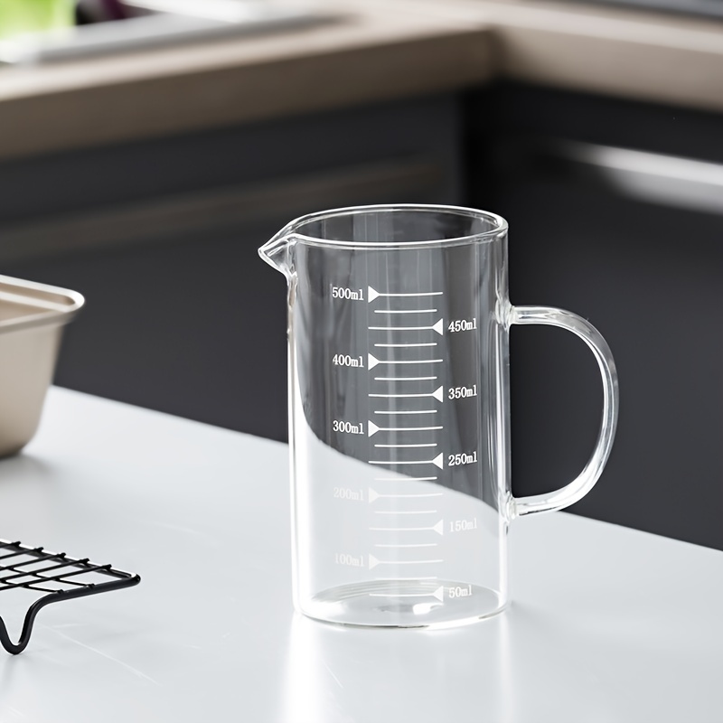 77L Glass Measuring Cup, [Insulated handle, V-Shaped Spout], High