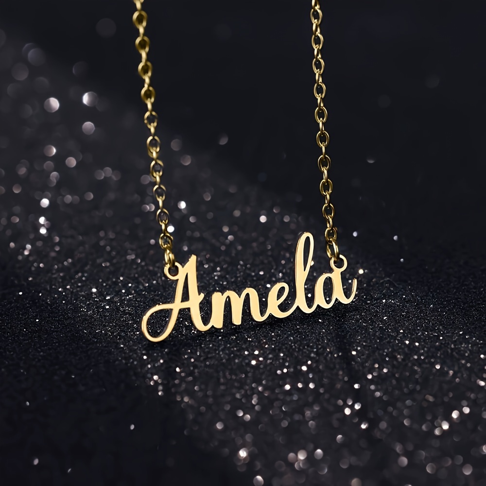 

Customized Name Necklace Personalized Elegant Name Necklace Stainless Steel Letter Necklace (customied Only English Language)