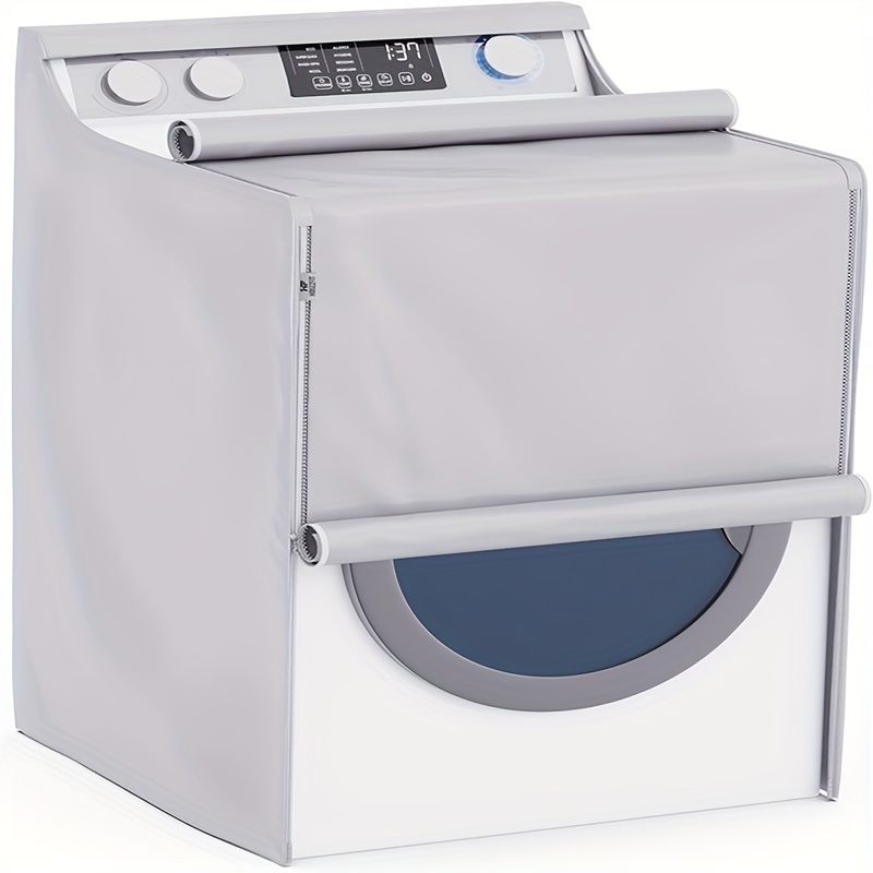 Fundas para lavadora y secadora para la parte superior antideslizante,  funda para lavadora con 4 bolsillos de almacenamiento, protector superior  para