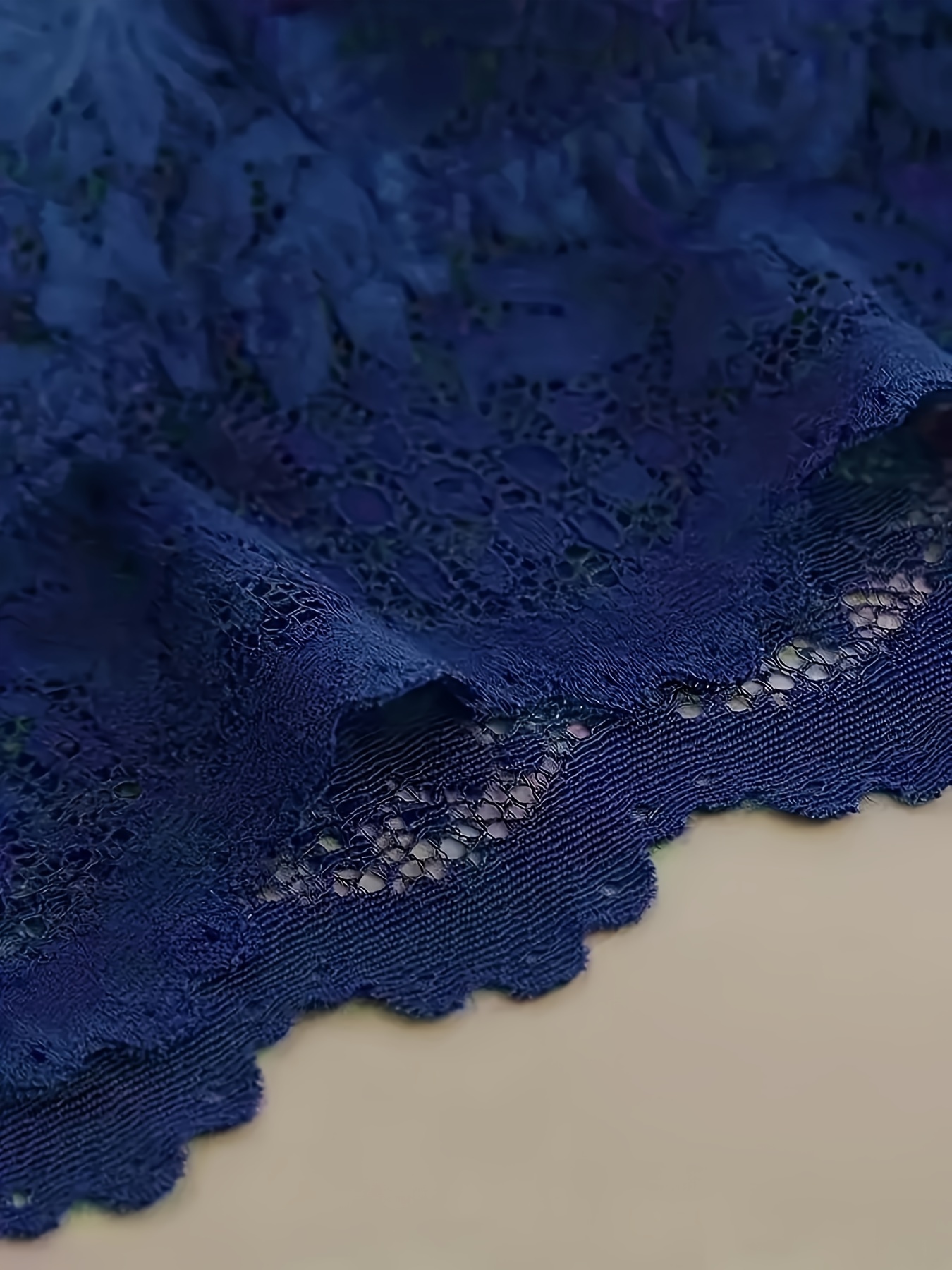 Contrast Lace Wireless Bra, Comfy & Breathable Scallop Trim Everyday Bra, Women's Lingerie & Underwear