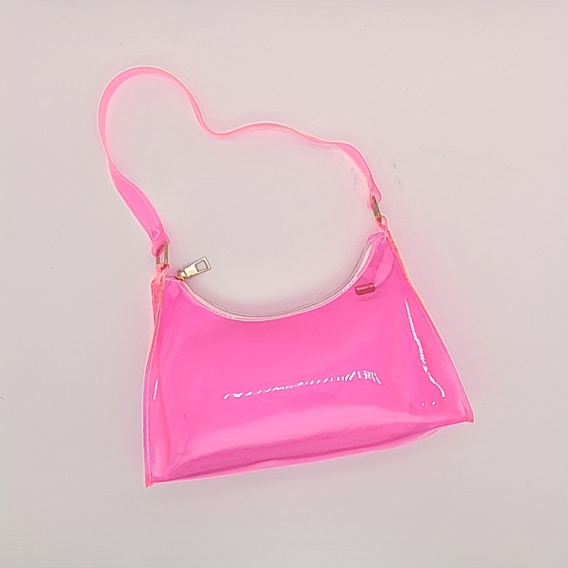 Vintage purse, 1990's transparent hot Pink jelly Birkin bag