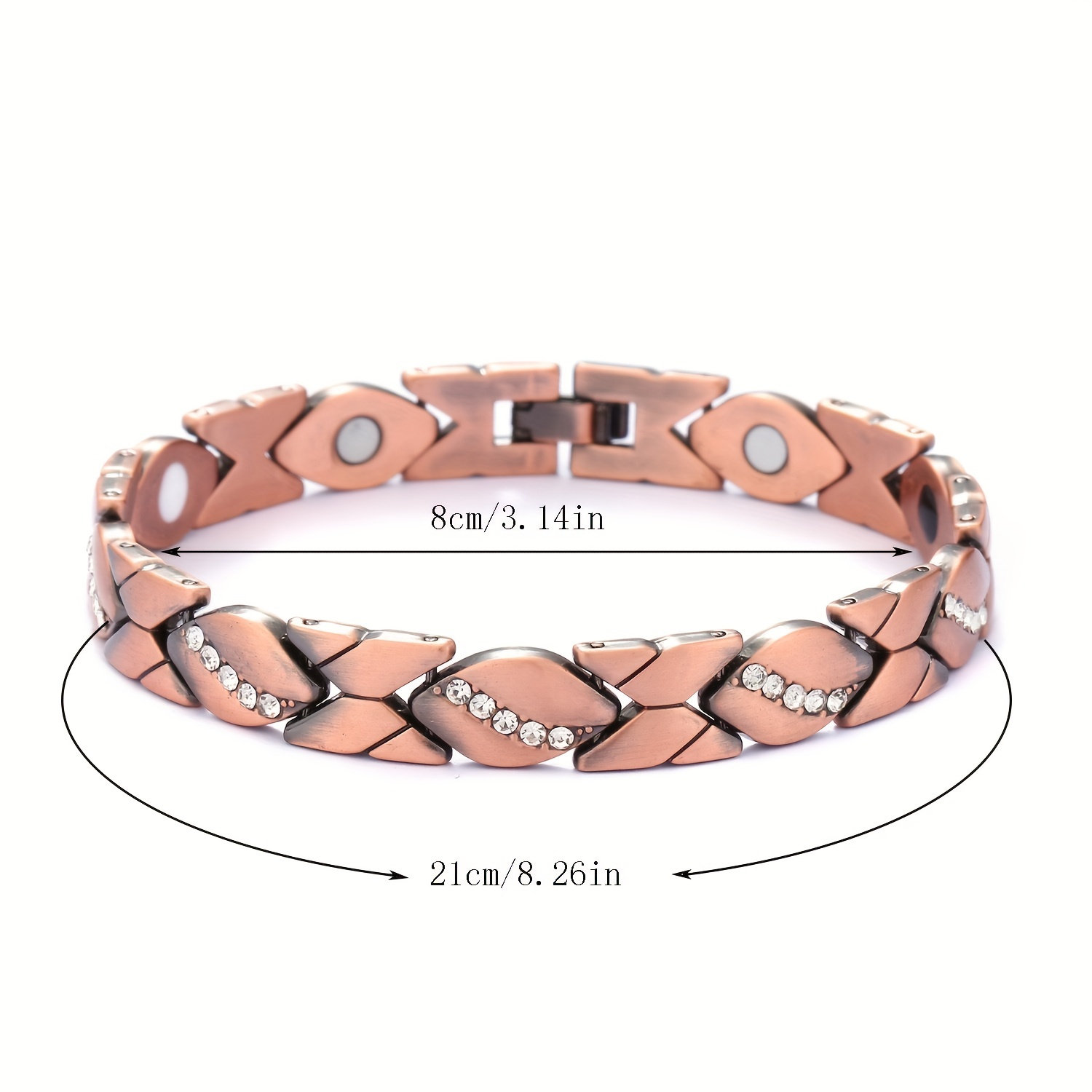 Men's Leaf Magnetic Bracelet with Diamond