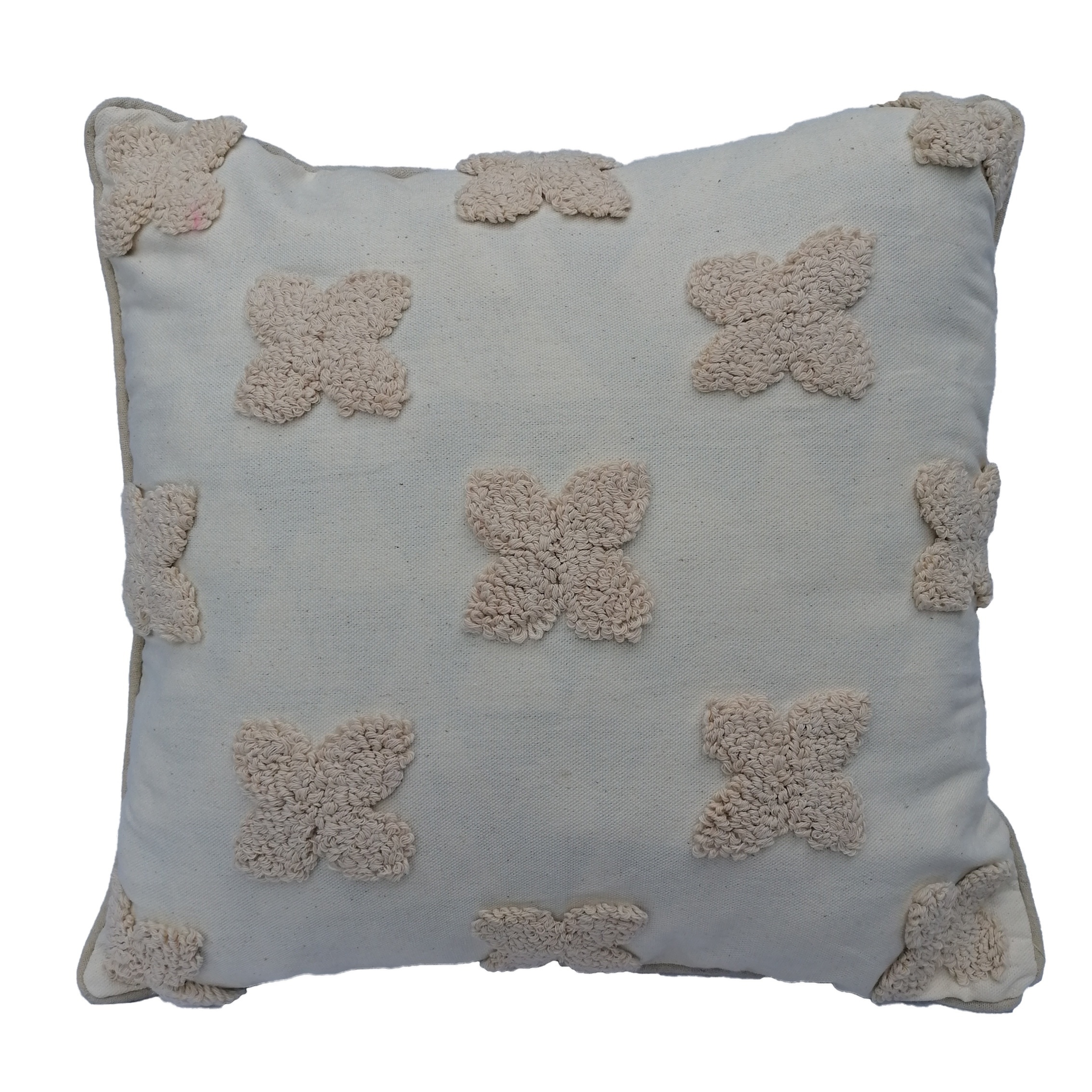 Lumbar Pillow with Embroidered Pattern & Tassels