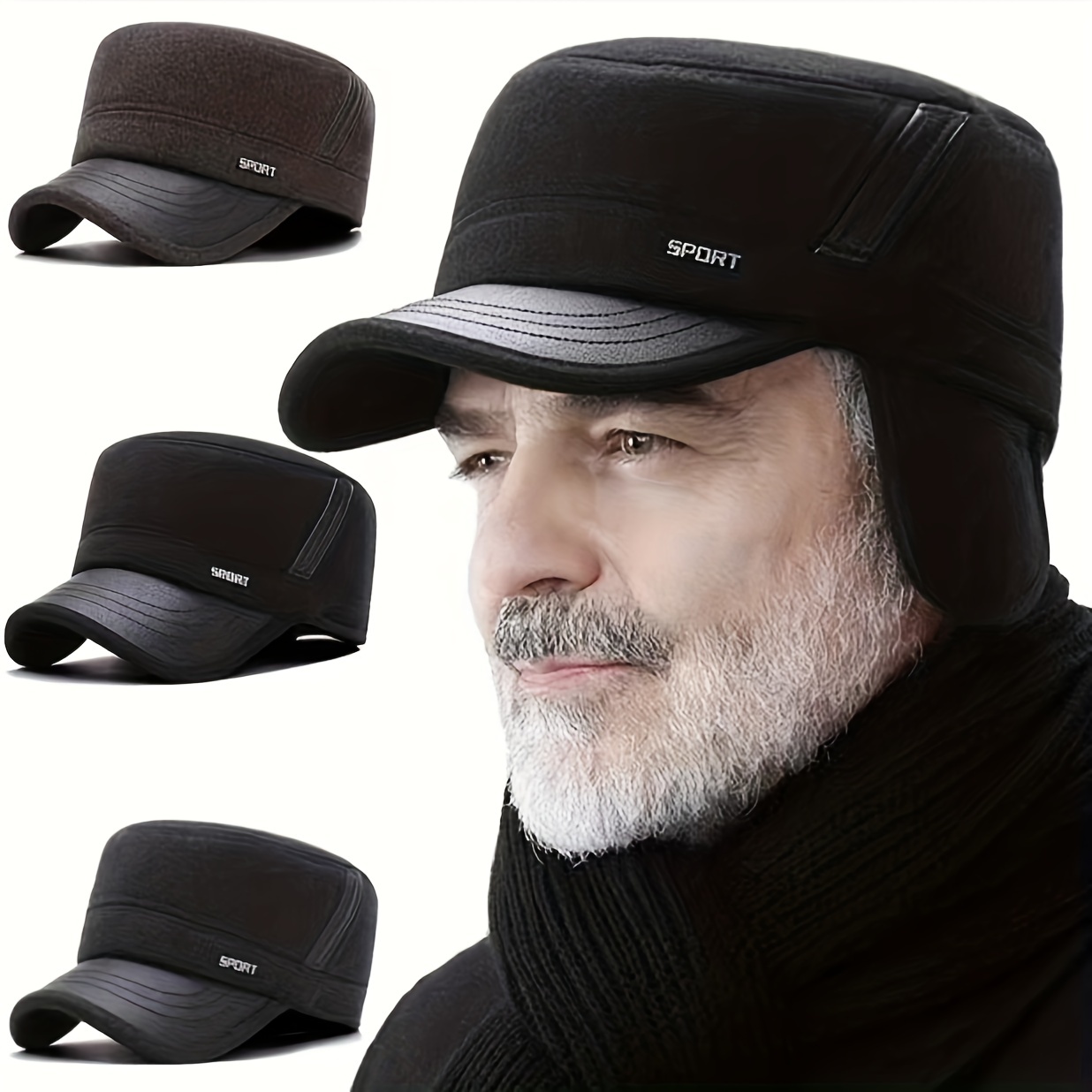 Winter Casual Windproof Warm Flat Cap For Middle aged And Elderly Men