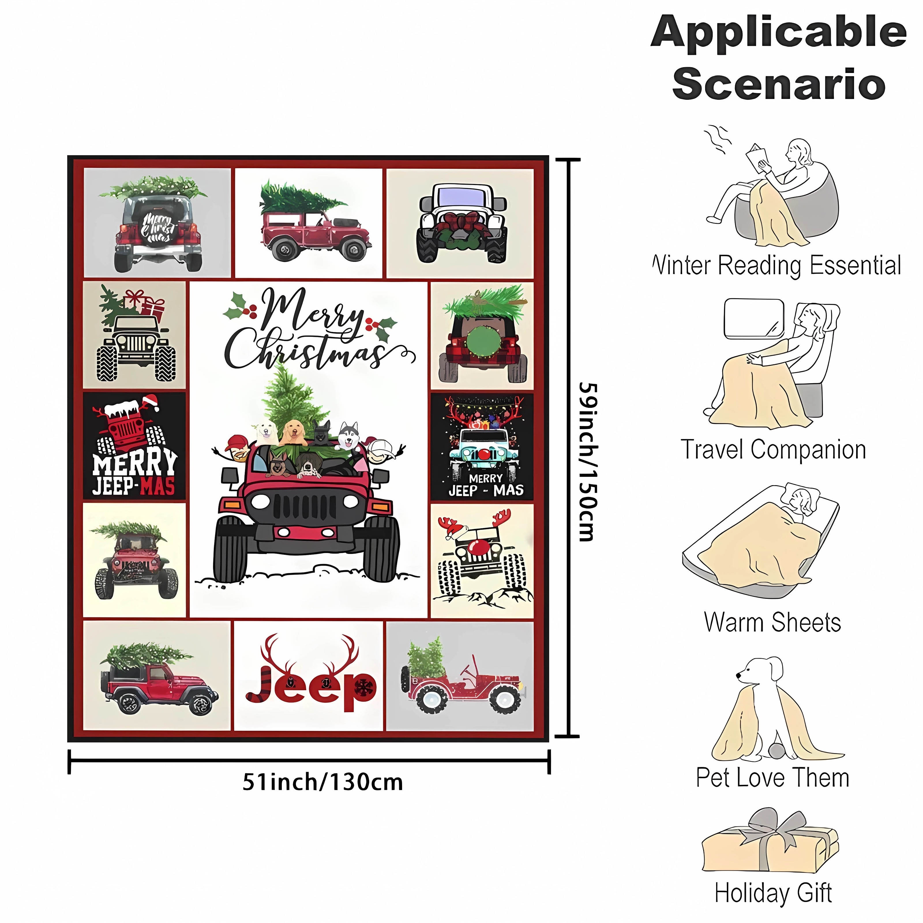 Christmas Blanket, Cartoon Truck Dog Print Flannel Blanket, Soft Warm Throw  Blanket Nap Blanket For Couch Sofa Office Bed Camping Travel, Multi-purpose  Gift Blanket For All Season - Temu