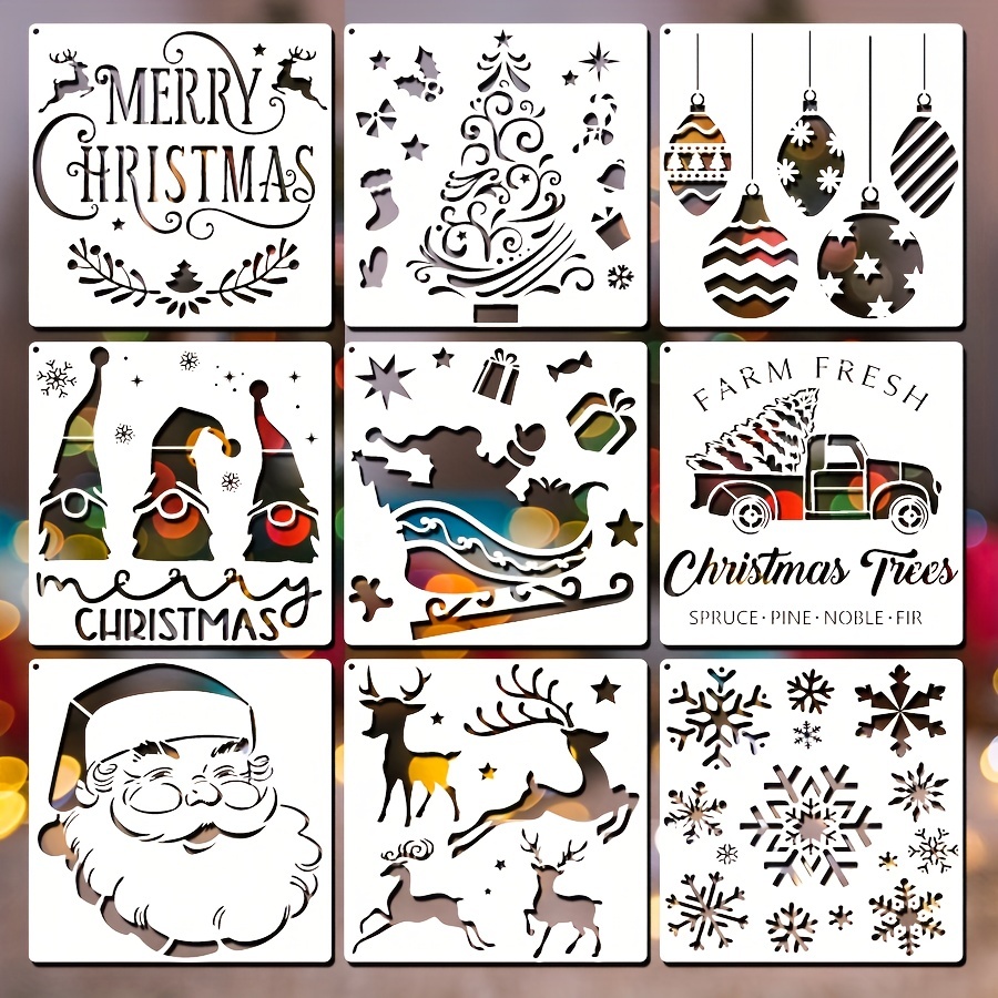 Christmas Painting Stencils Reusable Drawing Stencils For - Temu