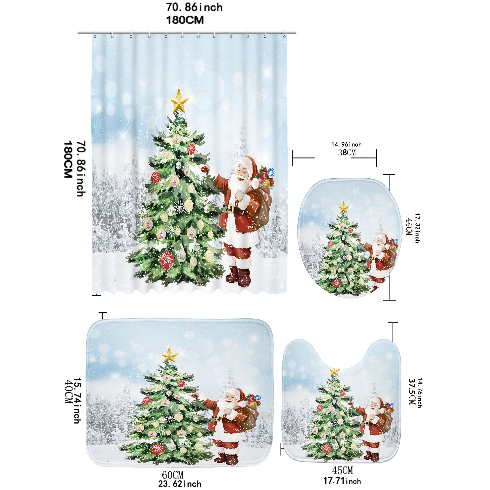 tapete de banheiro Natal Papai Noel - Loja de Decoração - FF Decor