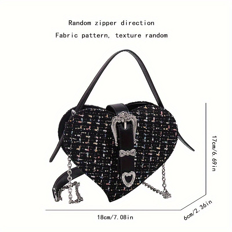 Mini Heart Shaped Novelty Bag Fashion Plaid Crossbody Bag Women's