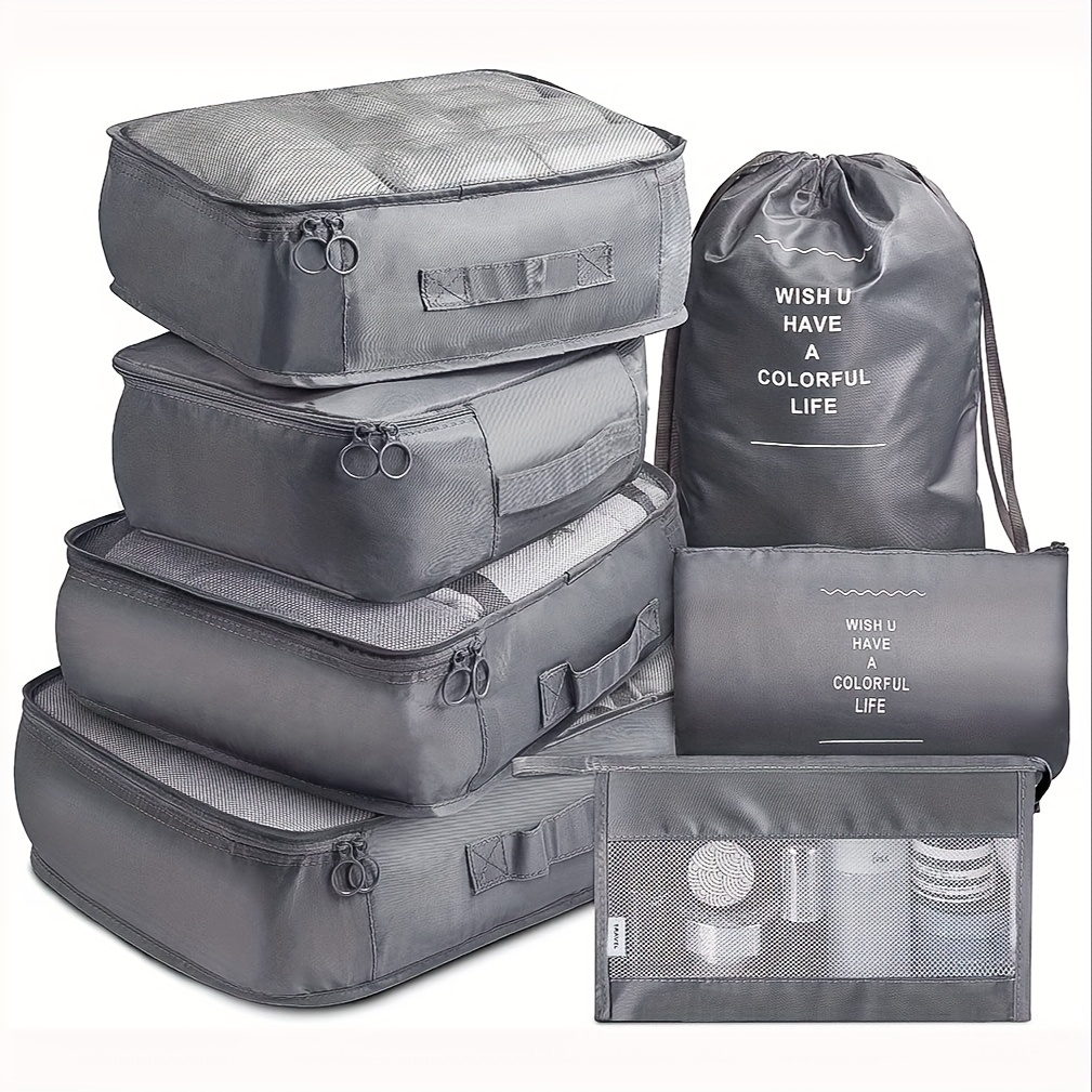 Travel Luggage Packing Organizers Set Toiletry Bag Clothing - Temu