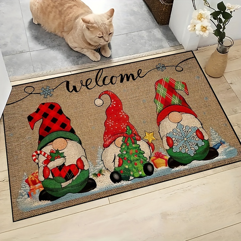 Christmas Doormat Winter Home Door Decor Truck Gnomes - Temu