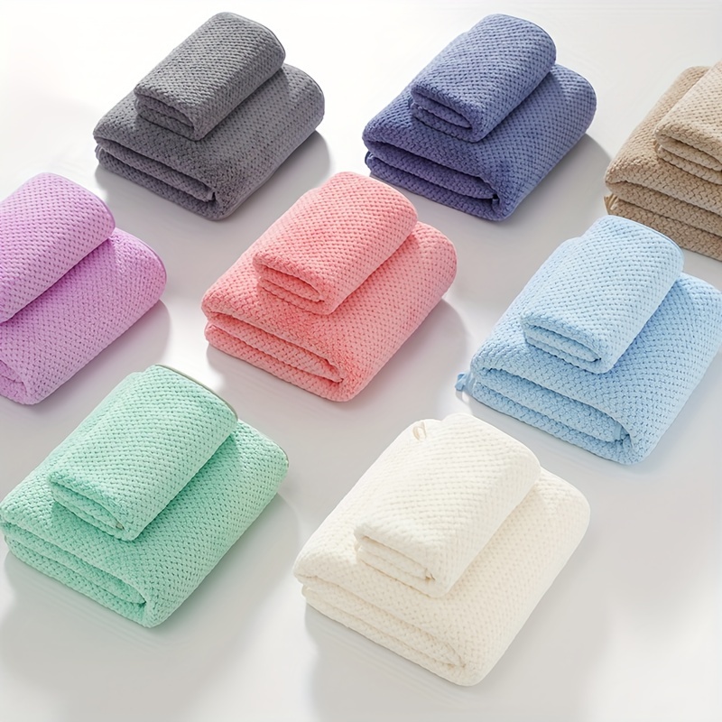 High Quality Bathroom Towel Set, 1 Hand Towel & 1 Bath Towel, Absorbent  Quick Drying Soft Towel For Bathroom - Temu