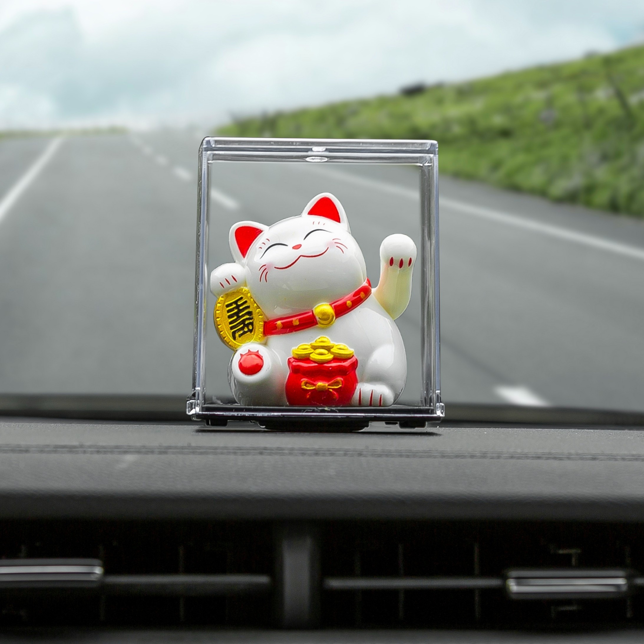 Solar Car Dashboard Decor Toy Cartoon Monkey Swinging Dynamic Auto