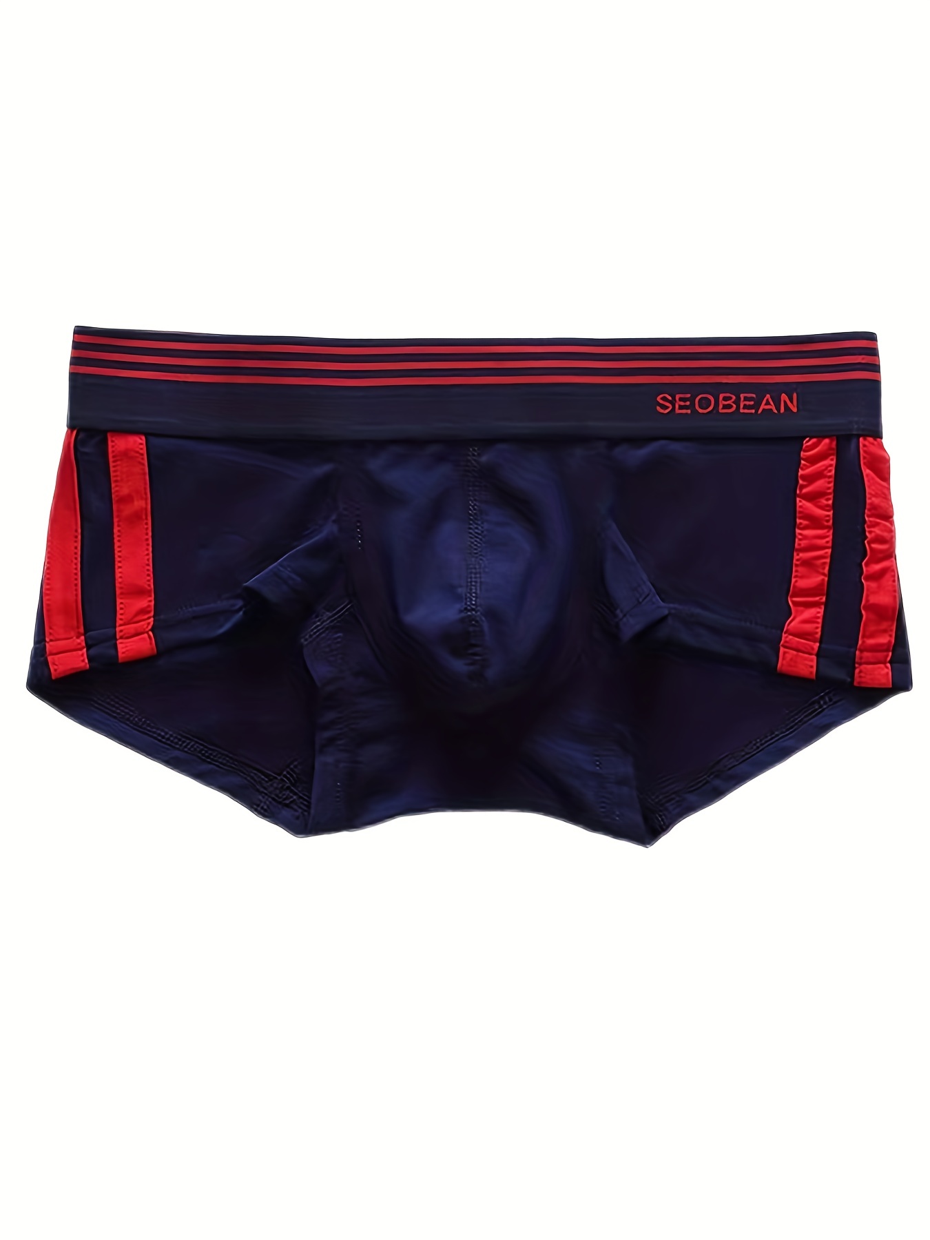 SEOBEAN Mens Sexy Nylon Low Rise Seamless Boxer Brief Underwear