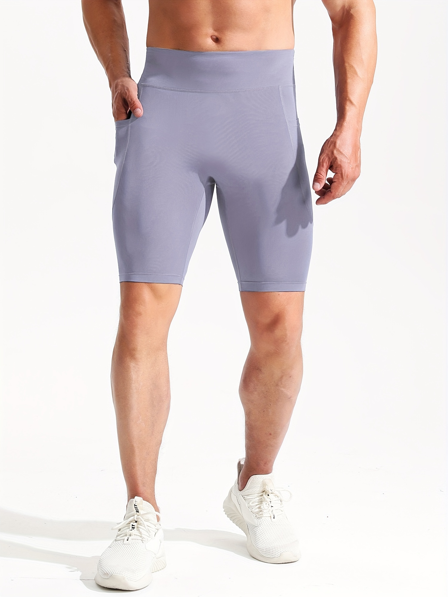 Short de Compression Homme - FONDUPIN - Running - Séchage Rapide et  Respirant - Blanc