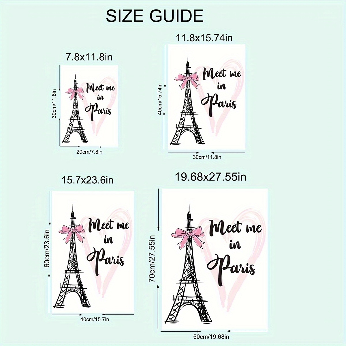 Canvas Poster Modern Art Lightpink Paris Eiffel Tower - Temu United Arab  Emirates