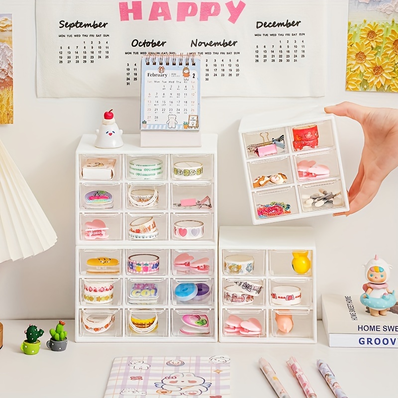 Mini Plastic Storage Organizer And Cute Stickers, Mini Drawer Organizer,  Desktop Organizer Clear Acrylic Storage Box, Aesthetic Room Decor, Home  Decor, Space Saving Organization, Kitchen Accessories, Bathroom  Accessories, Bedroom Accessories - Temu