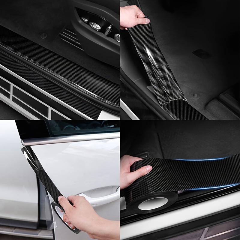 1pc Universal Car Door Anti-collision Strip Door Sill Strip 5D Carbon Fiber  Tape Sticker Protection Strip Sticker Modified Welcome Pedal