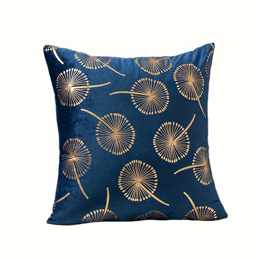 Housses De Coussin 45x45 Cm à Poil Fourrure | Lot De 2 | Design Plume Dorée | Pour Canapé, Lit, Salon | Lavable En Machine