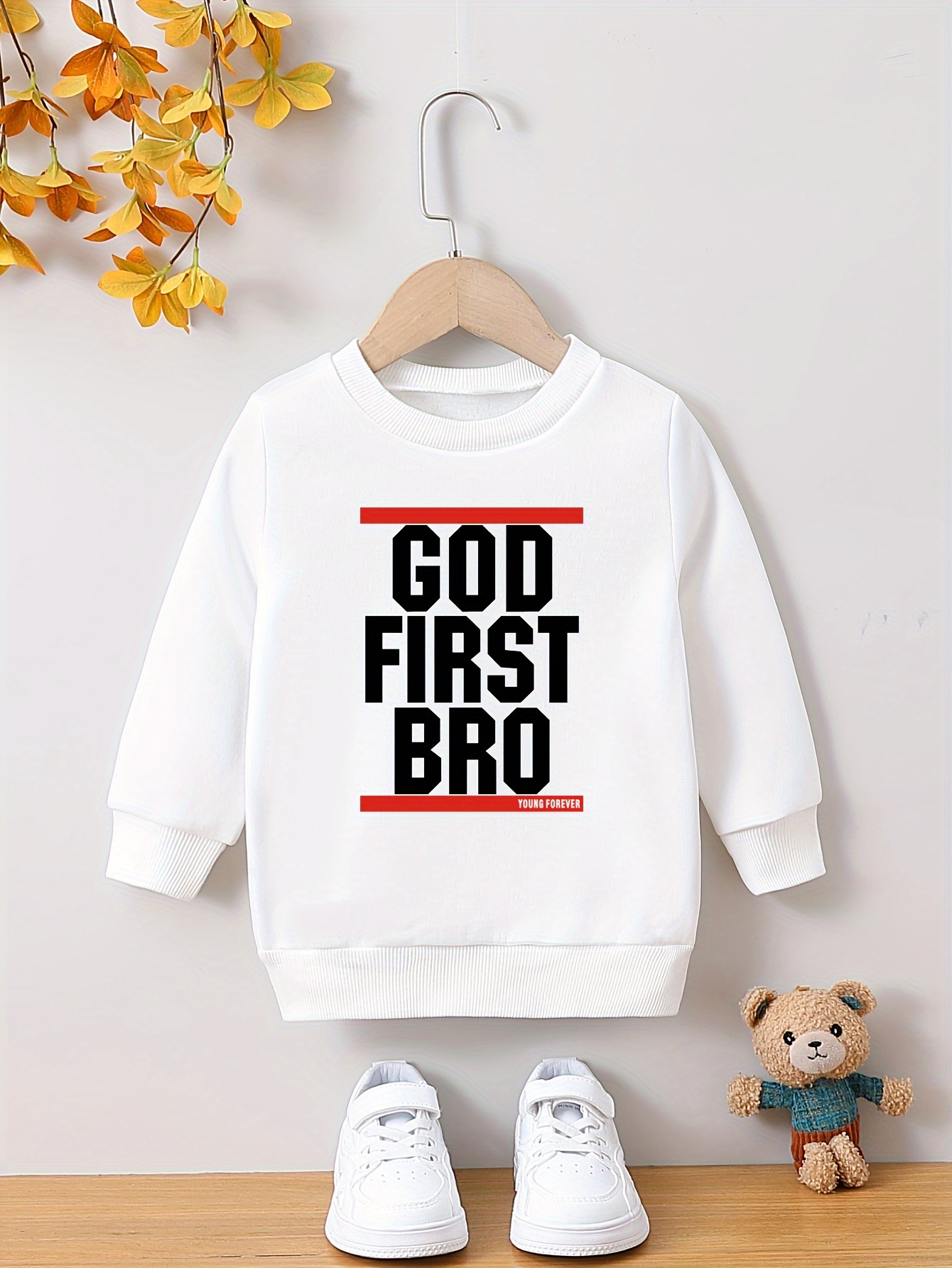 God First Bro Letter Print Sweatshirt For Boys ¡ropa Fresca - Temu Chile