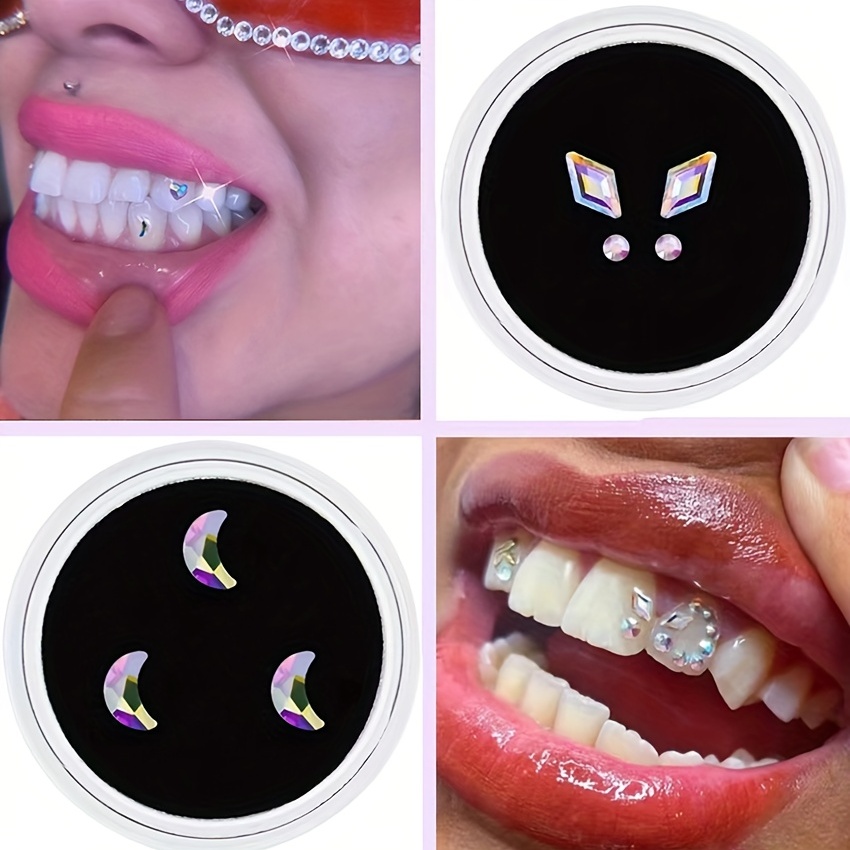 Tooth Jewelry Gems Kit Makeup Rhinestones Teeth Crystals Decoration  Symphony Dental Drill Plastic 