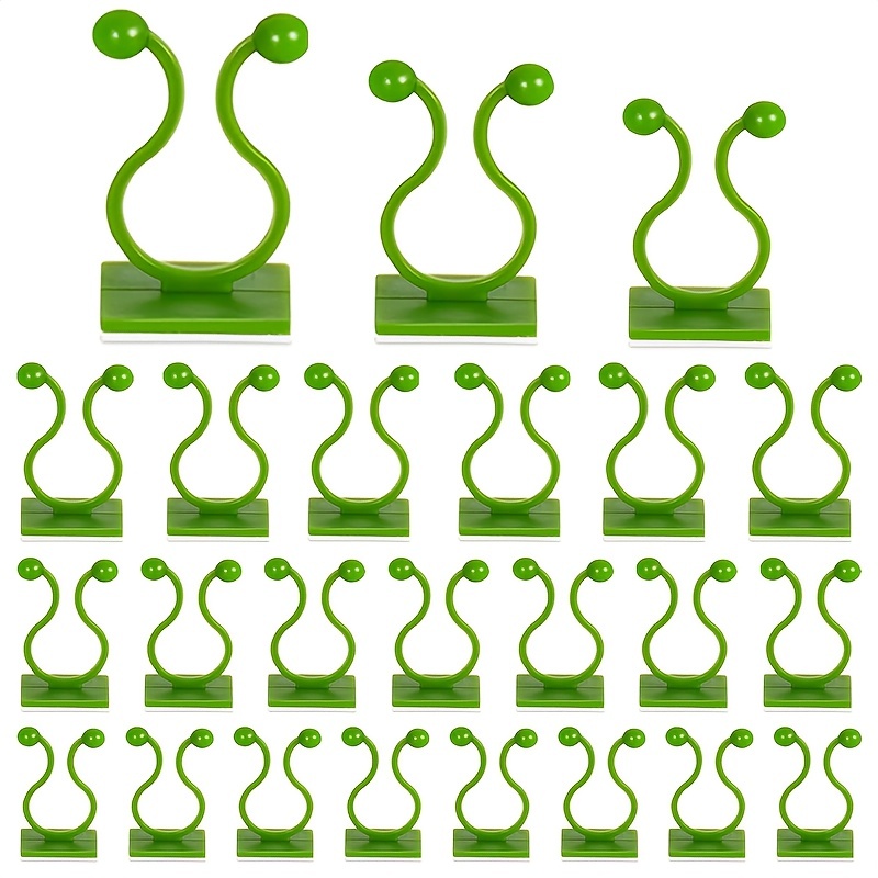 

120pcs, Wall Plant Clips For Climbing Plants Green Vine Plant Support Plastic Clips Plant Accessories Self Adhesive Clips For Hanging Plant Hooks Indoor Self Adhesive Cable Clips Wall Plant Holder