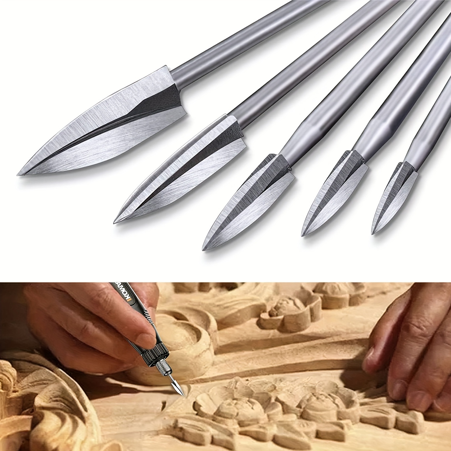 20pcs Outils rotatifs Hss Fraise Coupe-bois Cutter utilisé pour Dremel /  accessoires utilisés pour le bricolage Gravure Gravure Outil rotatif