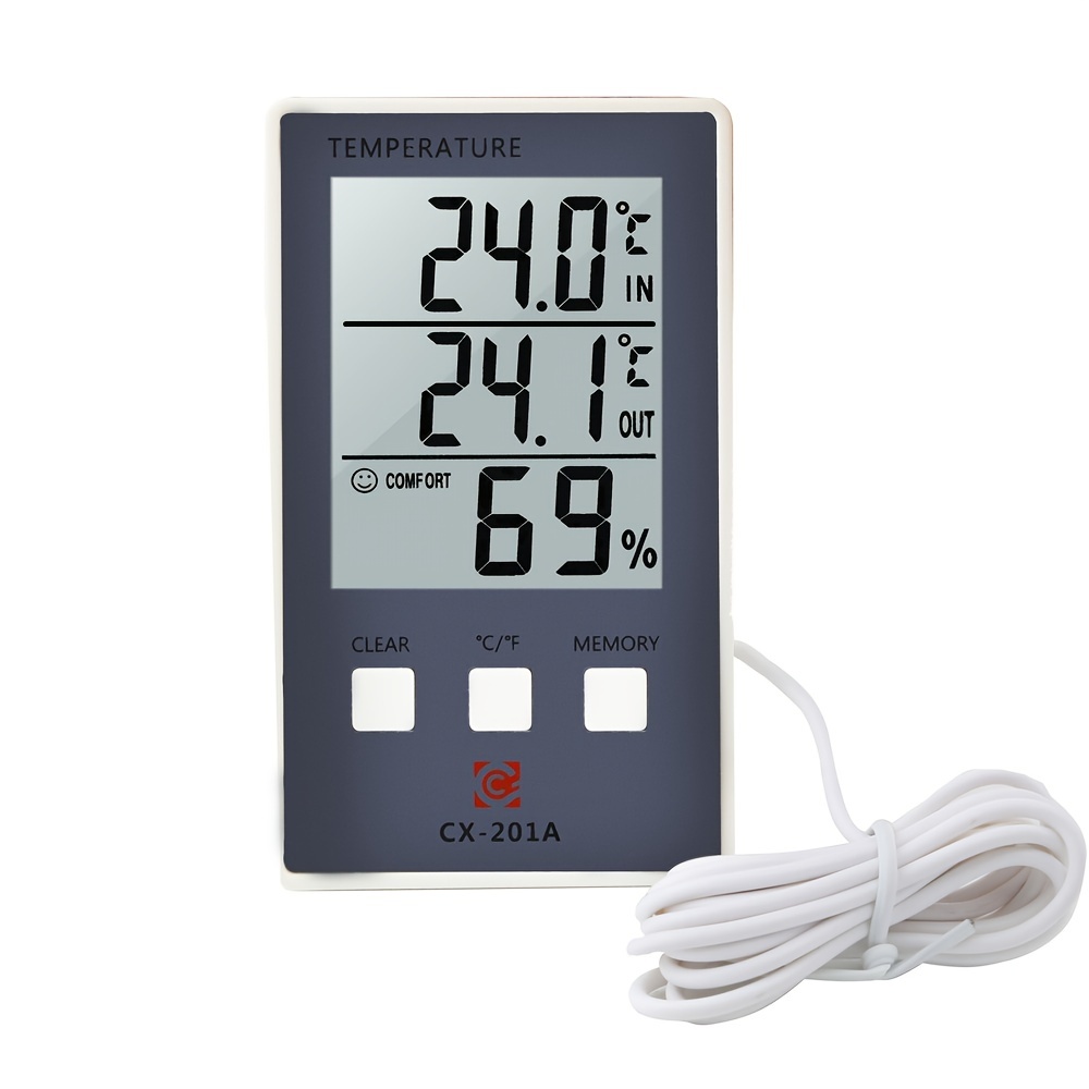 Indoor Thermometer For Room Temperature, Hygrometer Indoor Clock, Humidity  Monitor For Baby Nursery - Temu