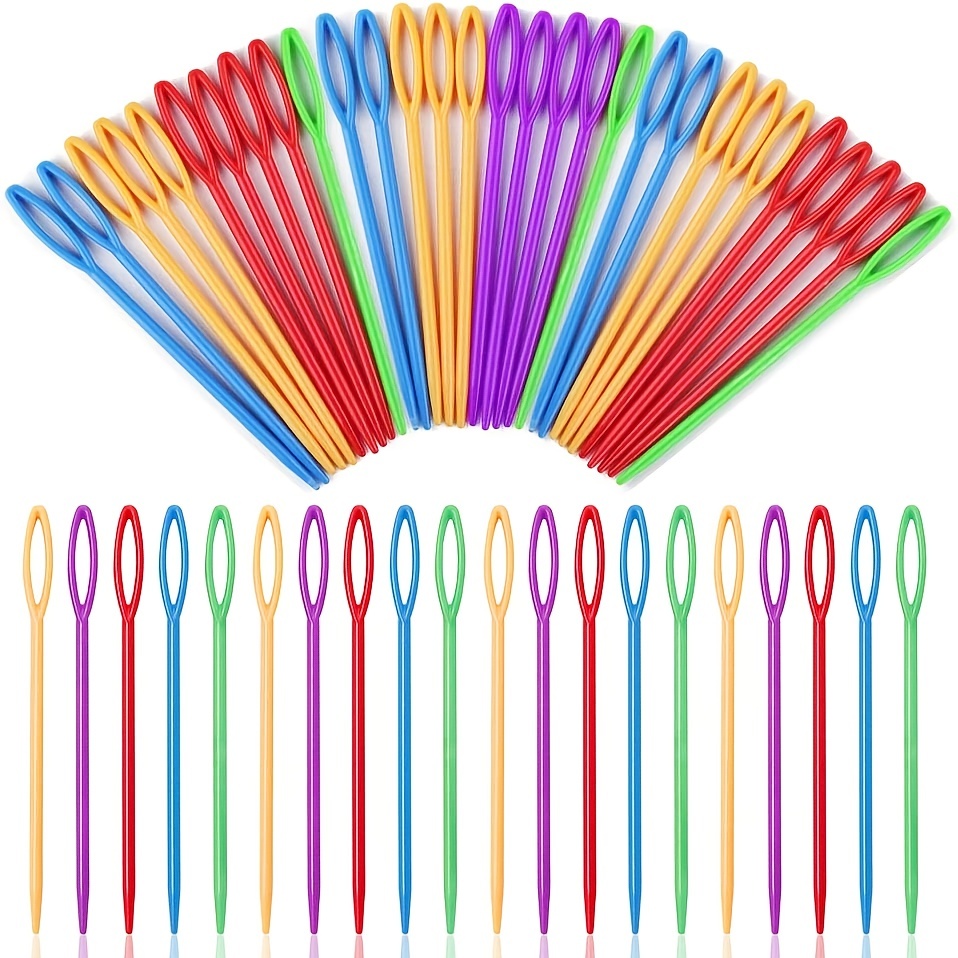 50PCS Plastic Sewing Needles, Large Eye Plastic Yarn Needles for Kids,  7cm/9cm Plastic Needles for Yarn and Craft Plastic Embroidery Needle for  DIY Sewing Handmade Crafts 