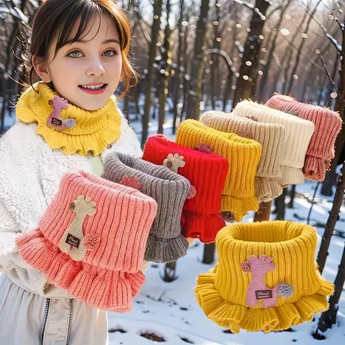 Acquista Sciarpa scaldacollo per bambini in lana lavorata a maglia autunno  e inverno per bambini Sciarpa protettiva in pizzo per ragazze