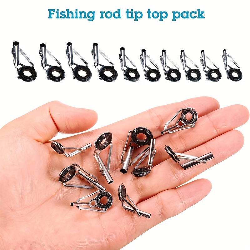 FishTrip Fishing Rod Eyelet Repair Kit 60Pcs/160Pcs Fishing Rod Repair Kit  12 Sizes Fishing Pole Ceramic Guides Rings Replacement Kit A_60pcs