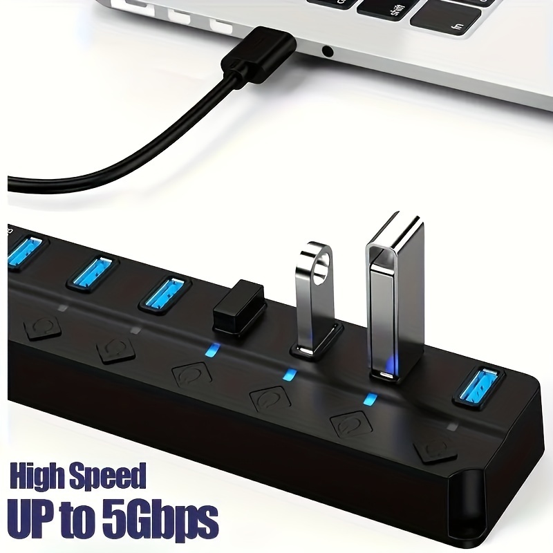 USB 3.0 HUB USB HUB 2.0 Multi USB répartiteur USB 3 Hab utilisation  adaptateur de puissance Hub USB 3.0 4/7 Port extenseur PC ordinateur  accessoires