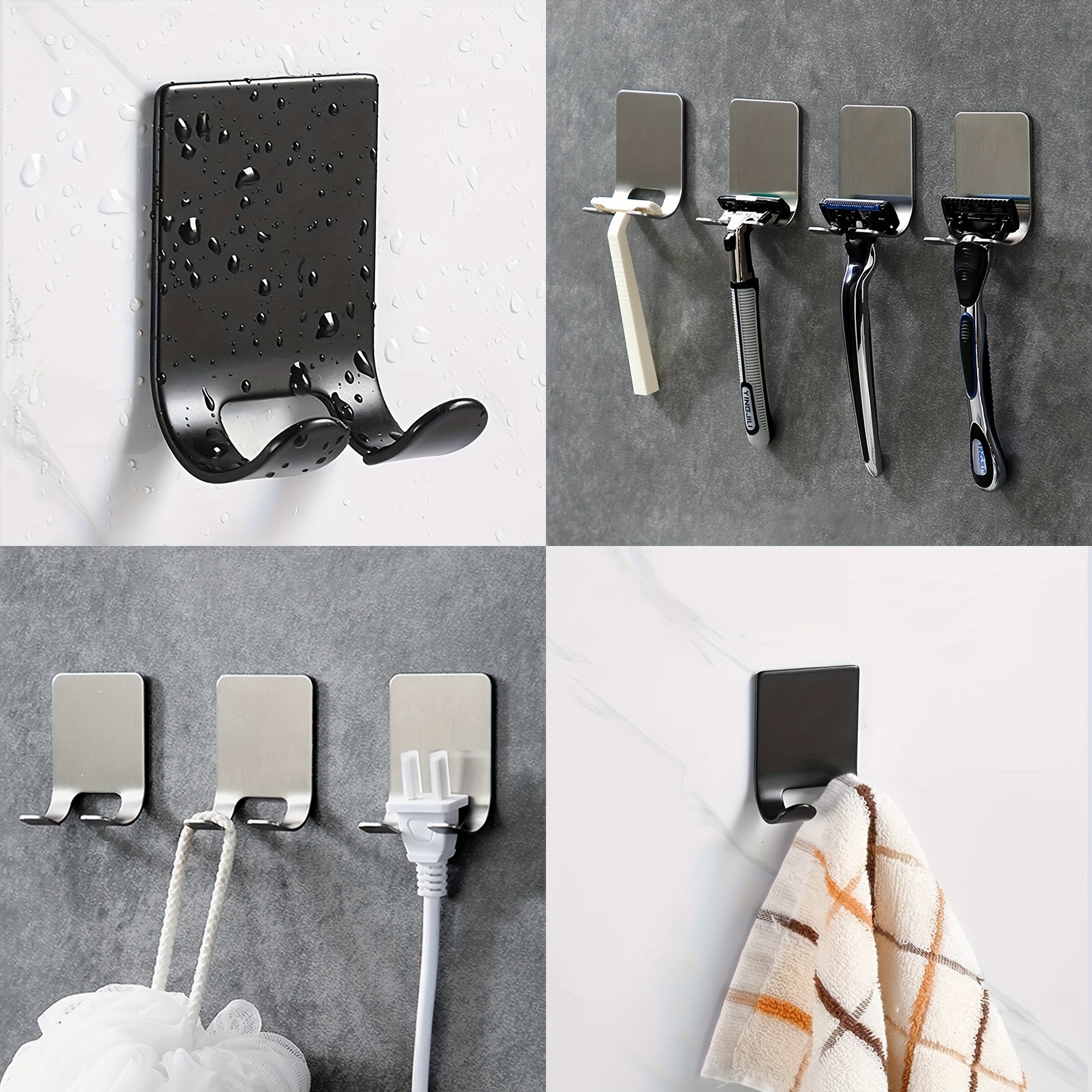 Shaving Razor Holder Shower Stainless Steel Bathroom Wall-mounted